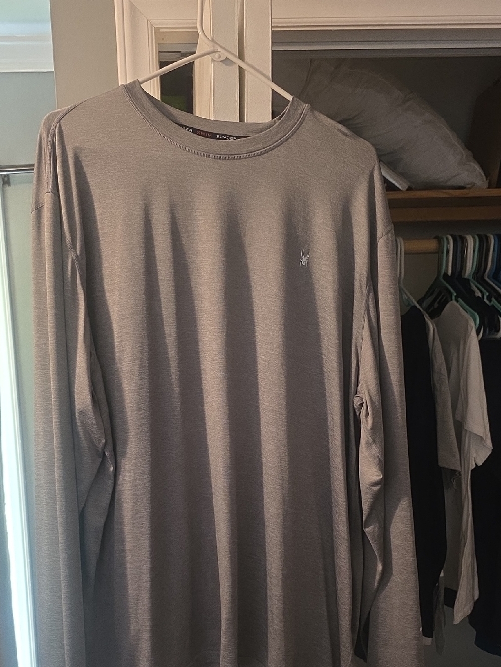 Spyder Men's Long Sleeve Crewneck Shirt - Light Gray